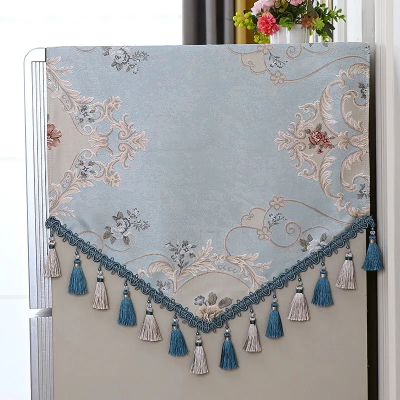 

Nordic Printed Refrigerator Dust Cover Washable Single Double Door Refrigerator Dust Cover Home Tassels Decoration Dust Cover