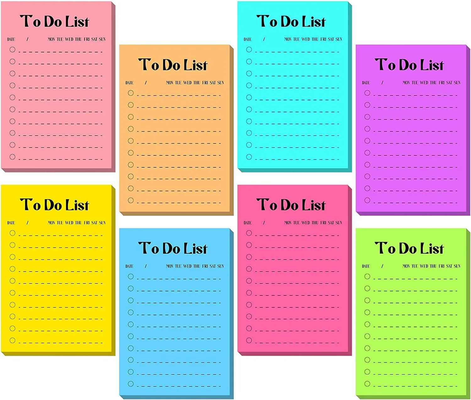 50 Sheets To Do List Notepad color To Do List Sticky Notes Adhesive Memo Pad Portable Daily Planner Grocery check List Notepad - view 5