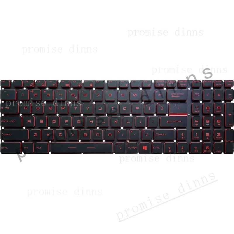 M  New For MSI GL65 9RC 9SFX 9SEX Bravo 17 A4DDR MS-17FK US Red Backlit Keyboard