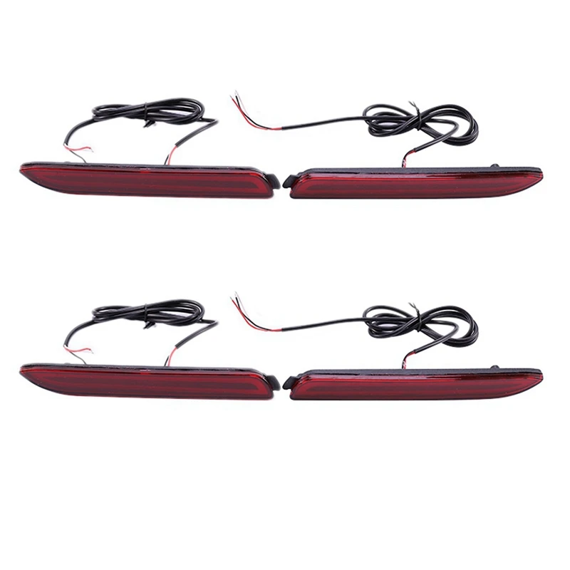 2X LED Bumper Reflector Bright Red Lens Brake Lights For Toyota Camry 2006-2014