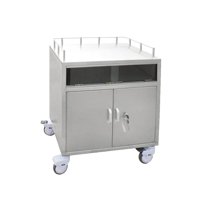 Medical Hospital Trolly for Sale 201 Stainless Steel Hospital Medical Cart Stainless Steel Transfusion Trolley