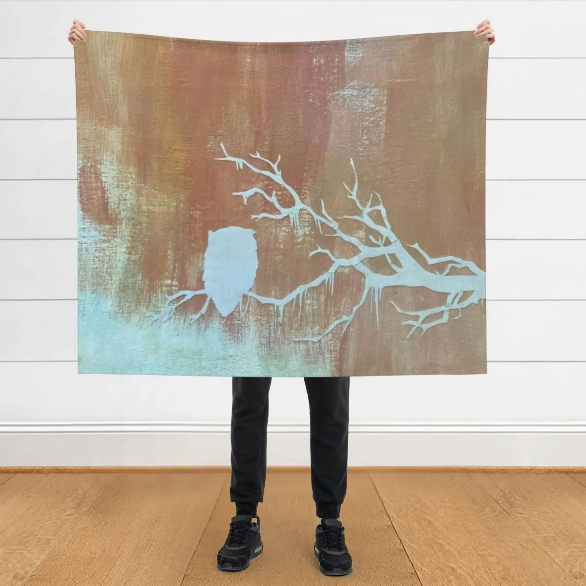 

Owl sitting on a branch Throw Blanket heavy to sleep blankets and throws Extra Large Throw Blankets