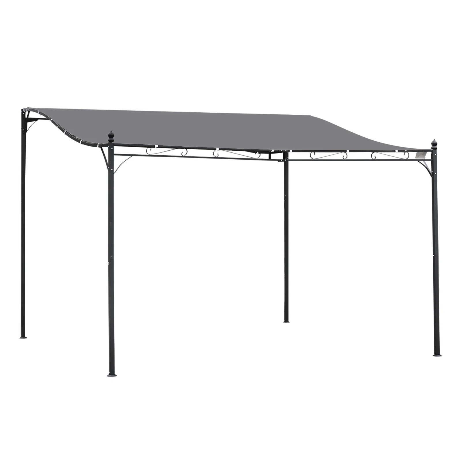 10' x 13' Steel Outdoor Pergola Gazebo Patio Canopy Backyard Garden Gray