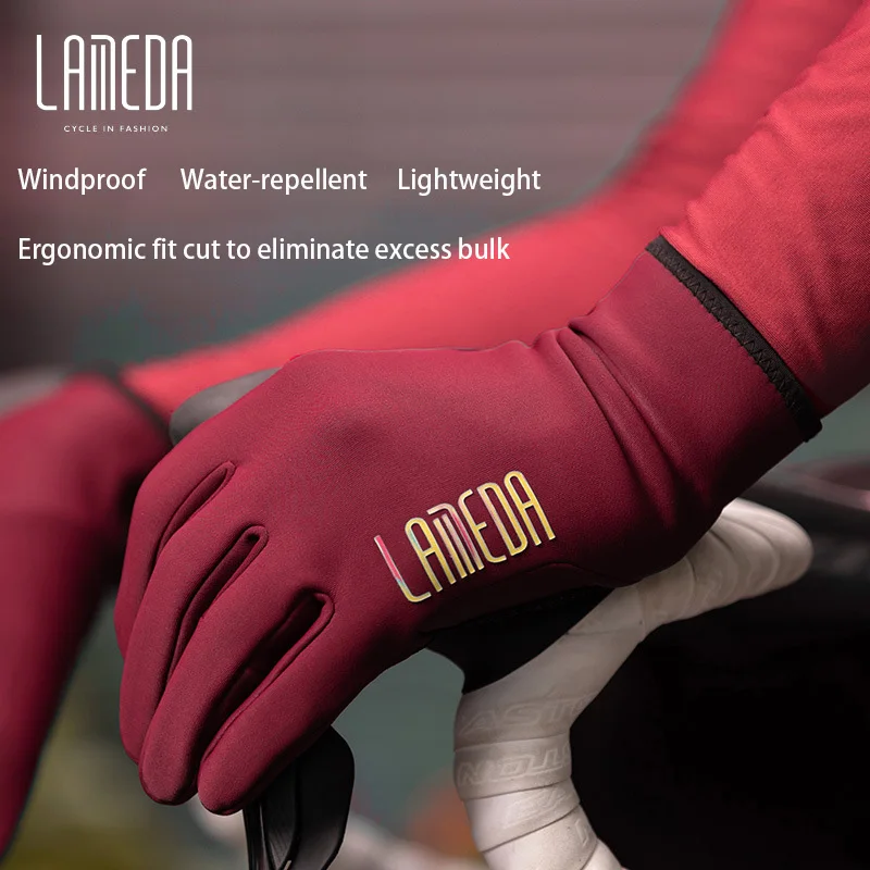 LAMEDA Mtb Gloves Men\'s Cycling Gloves Windproof Warm Cycling Gloves All Finger Touch Screen Road Bike Bicycle Accessories