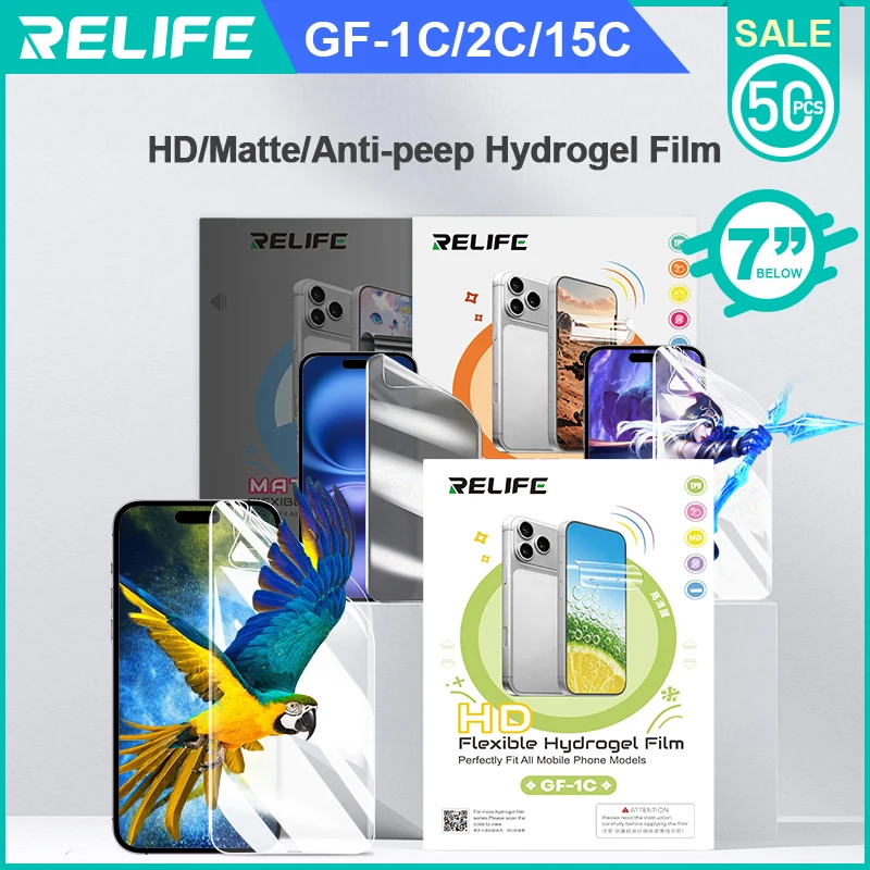 RELIFE GF-1C GF-2C GF-15C HD/Matte/Privacy Hydrogel Film for Y22 Y25 C3 Series Film Cutting Machine Without Recharge Code