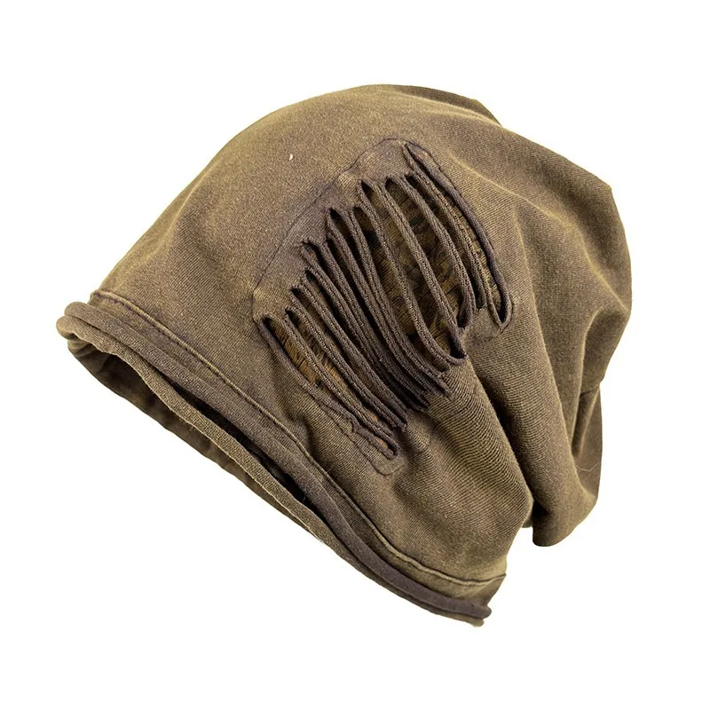 New Fashion Wasteland Style Personality Hole Design Beanies Cap For Women Spring And Autumn Street Casual Versatile Men's Hats 4