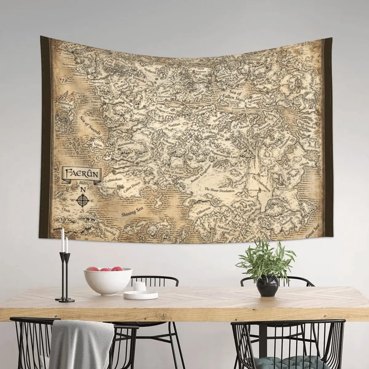 

Annotated Map Of Faerun Tapestry Decoration Home Home Supplies Cute Decor Tapestry