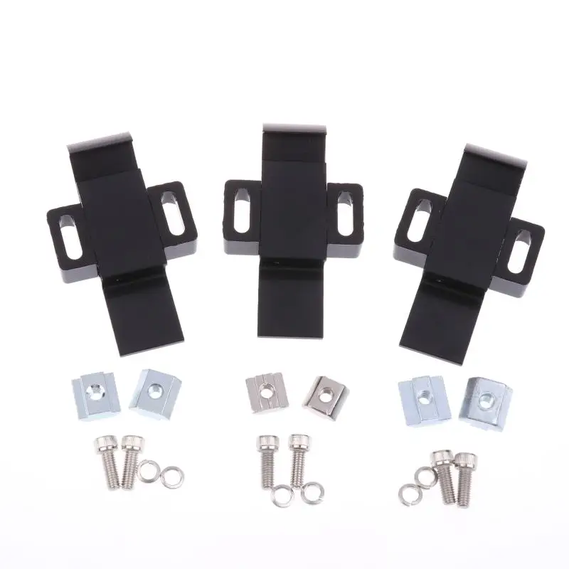 أجزاء تثبيت إطار قفل بمشبك للباب من سبائك الألومنيوم الأسود مناسبة لملف الألومنيوم القياسي الأوروبي 3030 4040 4545