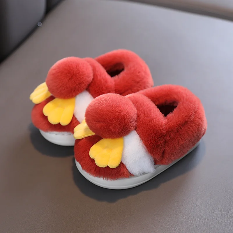Child Home Slippers 2025Winter New Autumn Home Anti slip Child Slippers Girl Versatile Cute Hairy Comfortable Cotton Slippers