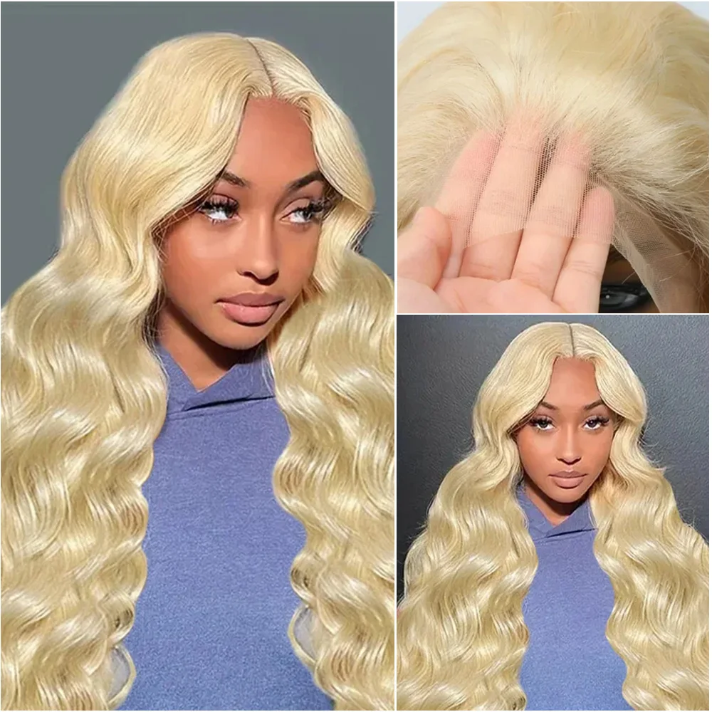 

613 Honey Blonde Body Wave 13x6 HD Lace Front Human Hair Wig For Women 40 46 Inch 13x4 Transparent Lace Frontal Wigs Preplucked