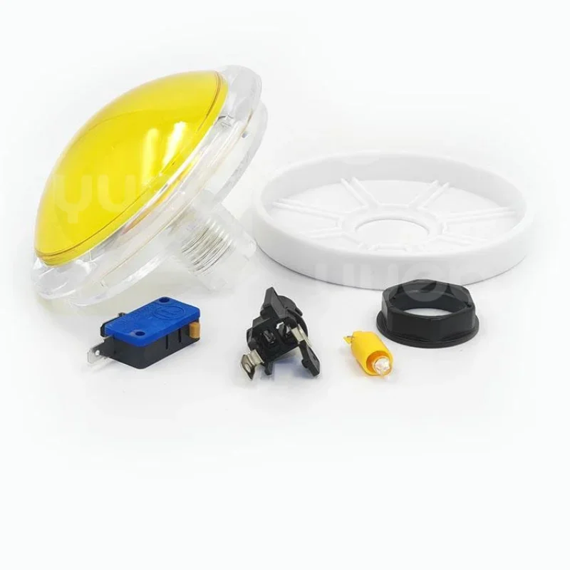 100Mm Convex Surface Full Transparent Answer Touch Switch Game Machine Accessories Automatic Reset with Light Micro Button