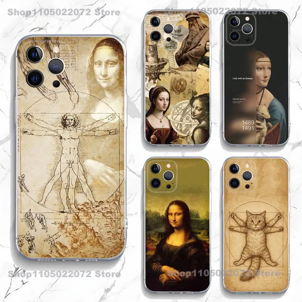 

Leonardo Art Da V-Vinci Phone Case For iPhone 16,15,14,13,12,11 Plus,Pro,Max,XR,XS,Plus,E,Mini Transparent Soft Cover