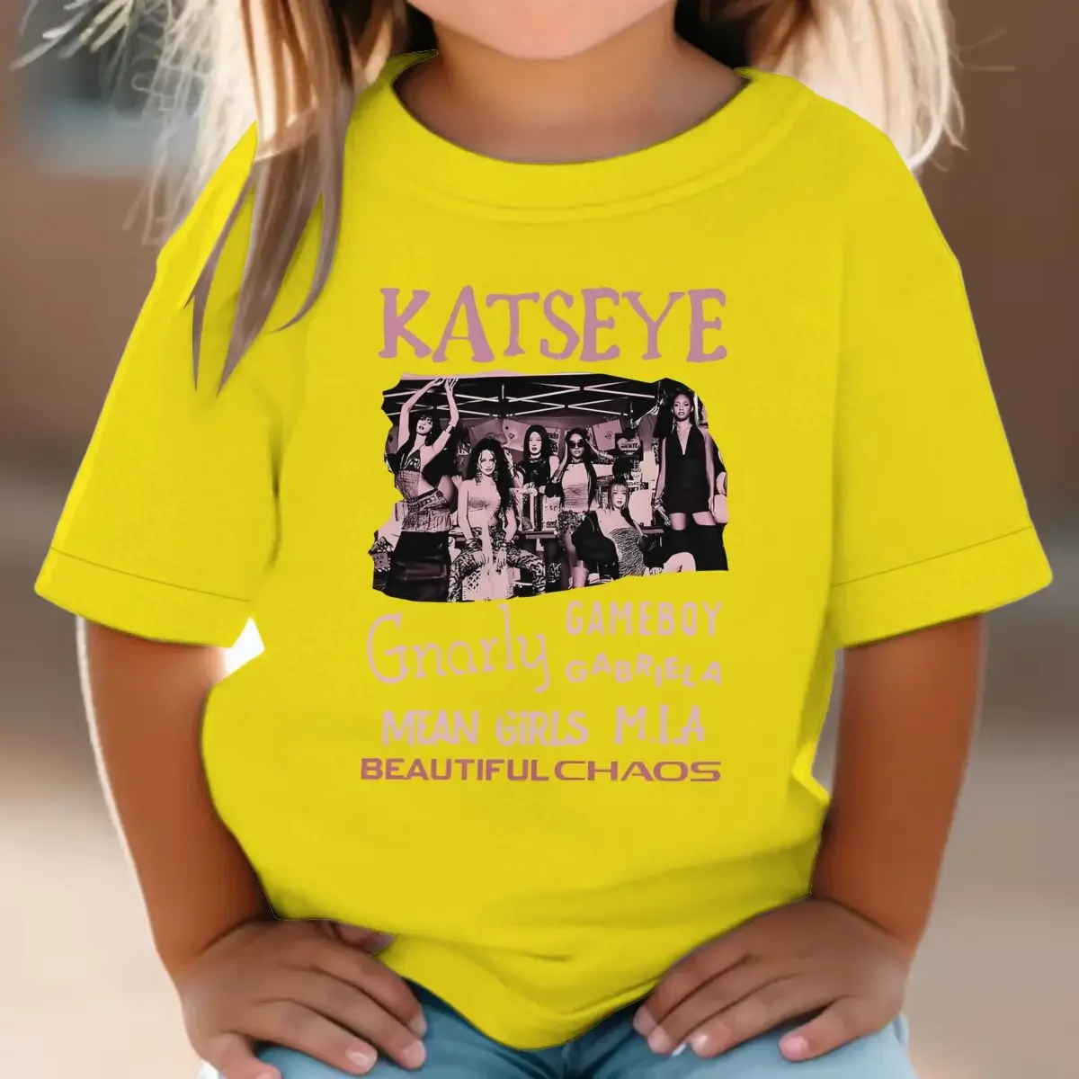 Jugendliches Mädchen-Baumwoll-Streetwear-T-Shirt mit Katseye-Print, Kinder-Sommerkleidung, Mädchen-Kurzarm-T-Shirt, modische Oberteile für Kinder – Detail 7