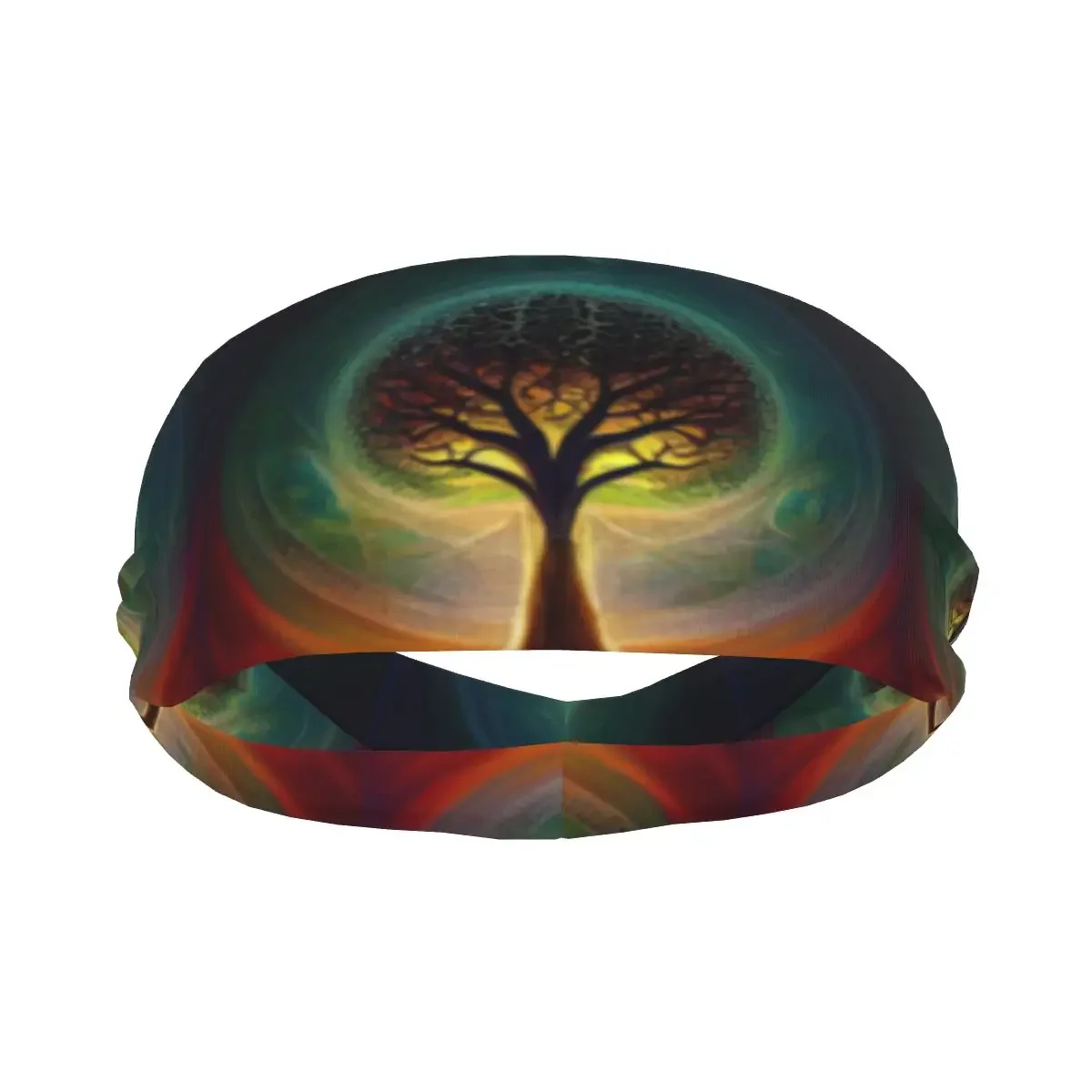 Headband Sports Yoga Fitness Stretch Sweatband Hair Band Elasticity Headband Mythological Sacred Tree