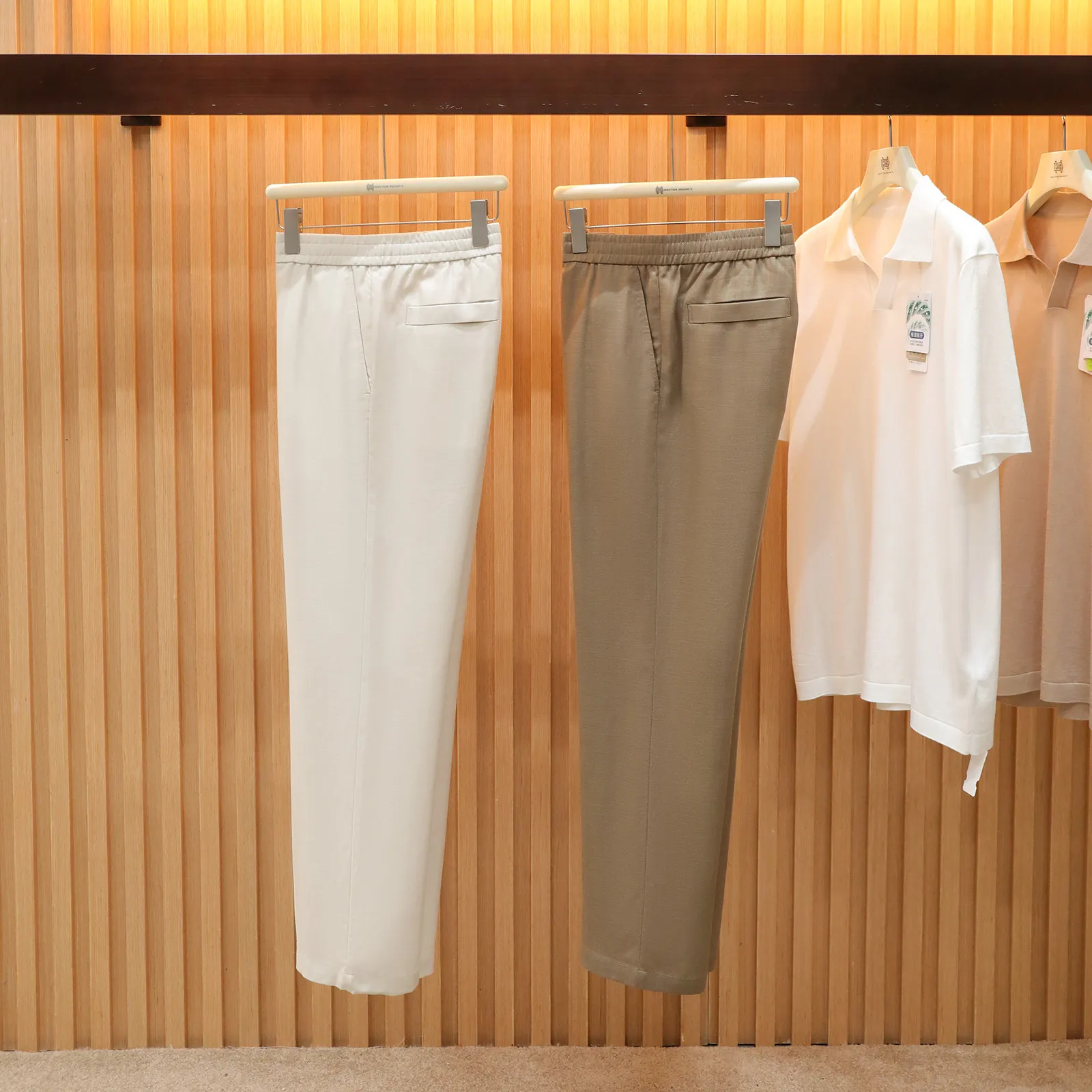 Italian luxury 2026 spring and summer new old money style herringbone pattern linen loose straight trousers