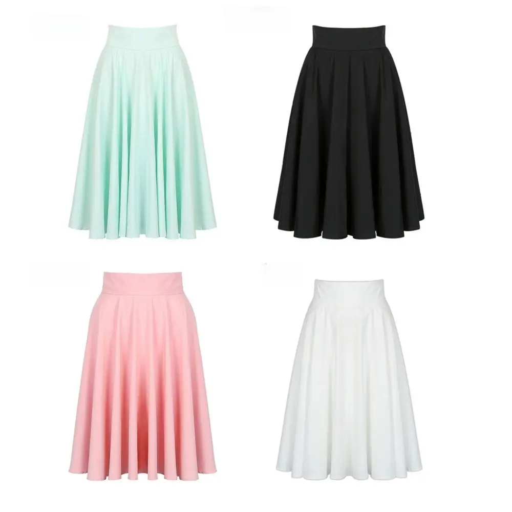 New Solid Color High Waist Skirt Bohemian Style Casual Mid-length Skirt Pleated Skirt Women's view 5