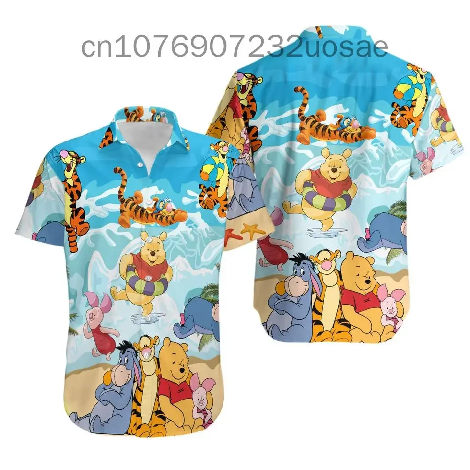 New Winnie The Pooh Hawaiian Shirt Disney Inspired Men's Button Down Short Sleeve Shirt Disney Hawaiian Shirt Casual shirt