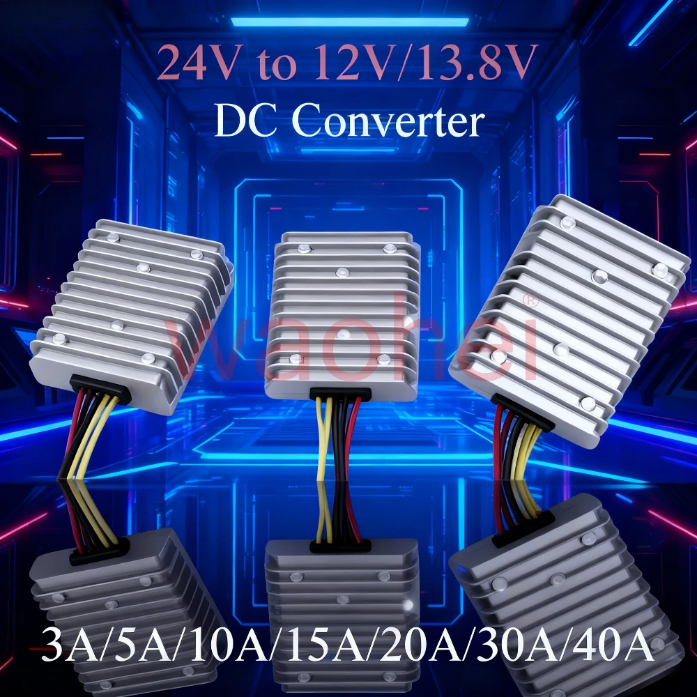 

24V to 12V/13.8V 3A 5A 10A 15A 20A 30A 40A Buck Regulator DC Power Converter Step Down Stabilizer Voltage Supply Module For Car