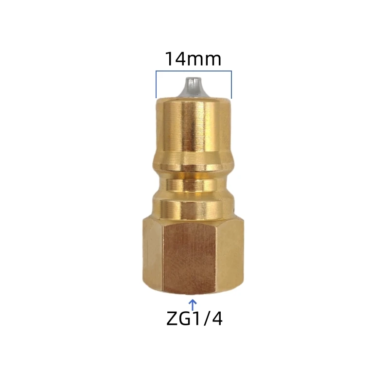 KZD brass hydraulic mold high-pressure double self-sealing open-close type high-temperature water gas pipe quick-connector 1PCS