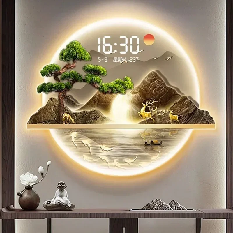 Art Mural Wall Clocks Led Living Room Led Luxury Design Minimalist Round Wall Watch Creative Relogio De Parede Home Decoration