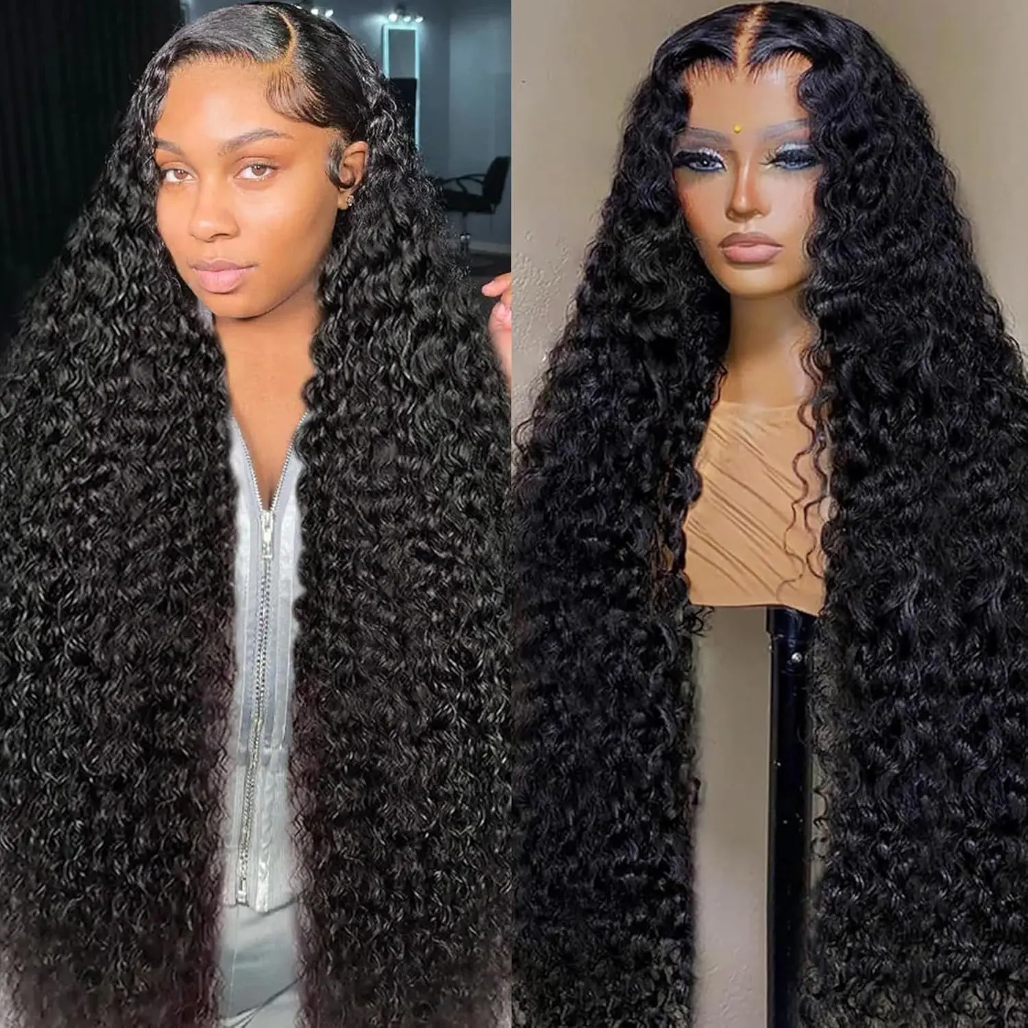 

30 32 Inch Deep Wave Frontal Wig Glueless Human Hair Wig 5×5 6x4 HD Lace Closure Wig Transparent Lace Front Human Hair Wigs