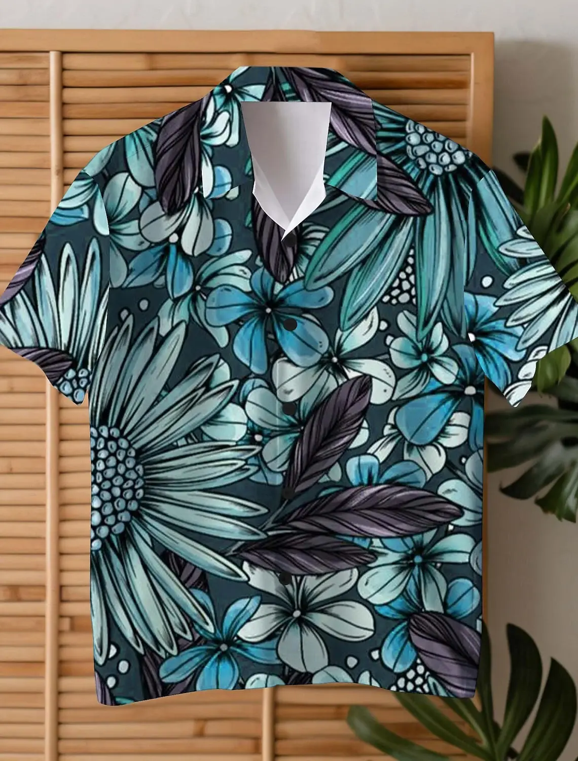 Men's Shirt Floral Hawaiian Shirts Daily Wear Going out Weekend Summer Cuban Collar Short Sleeves 4-Way Stretch Fabric Shirt