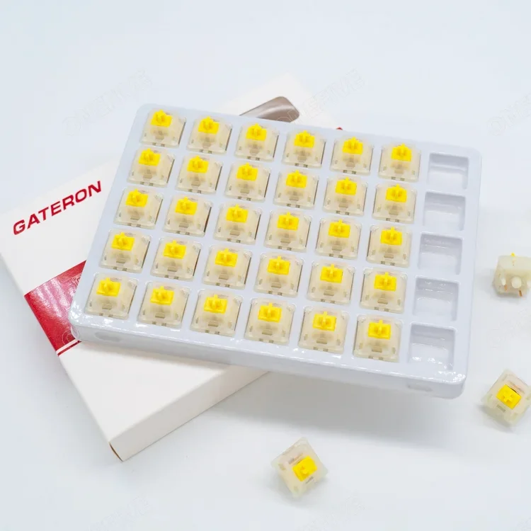 Gateron Milky Pro Switches Milky Yellow Pro Red Linear Pre Lubed Switch SMD RGB Mx Stem Switch for Mechanical Keyboard 5pin POM