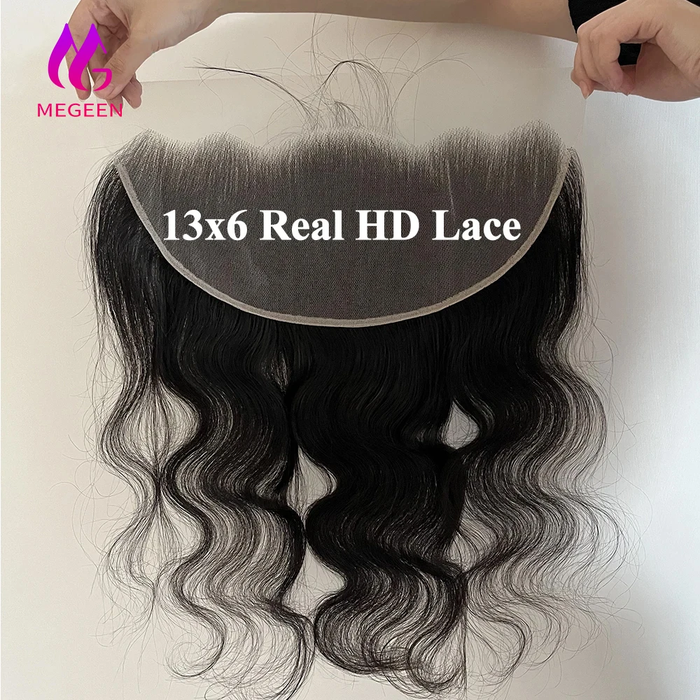 Real Invisible Hd Lace Frontal 13X6 Lace Only Body Wave 13X4 Transparent Lace Front Human Hair Preplucked Baby Hair Small Knots