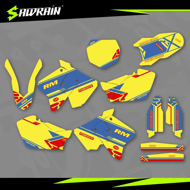 

Sawrain Motorcycle Graphics Backgrounds Decal Stickers Kits for SUZUKI 01-12RMZ125-250 03