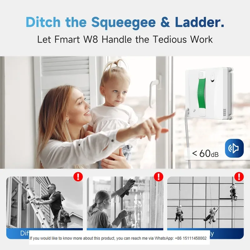 High-Efficiency Household Window Cleaning W8 with Atomized Spraying and Smart Automation