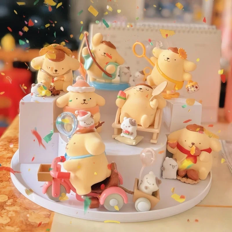 

Pom Pom Purin The Four Seasons Series Blind Box PomPomPurin Anime Action Figure Surprise Bag Collection Models Toys Gifts
