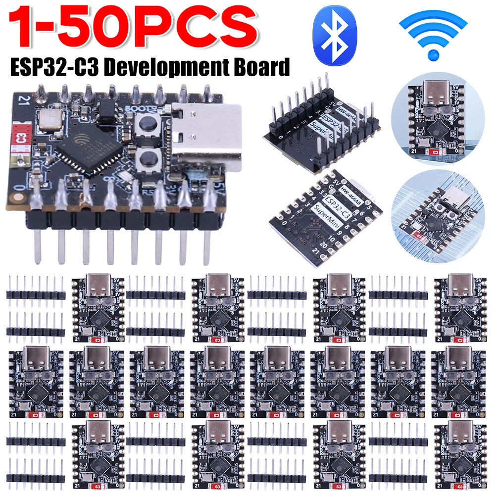 1-50PCS ESP32-C3 Development Board ESP32-C3 SuperMini WiFi Bluetooth Module ESP32C3FN4 Chip CORE Board IOT Board for Arduino