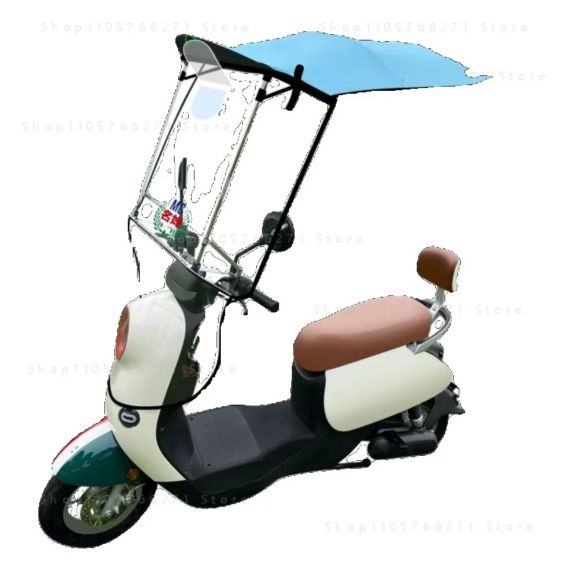 Electric vehicle canopy, battery, motorcycle windproof sunscreen, retractable sunshade, quick dismantling and folding new canopy