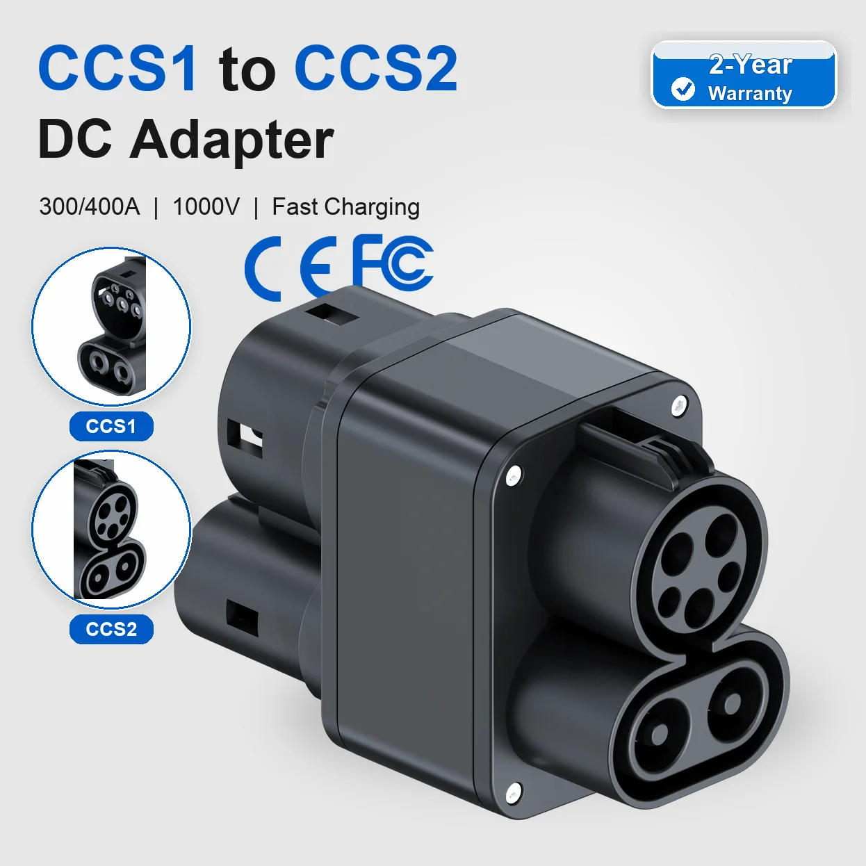 CCS1 To CCS2 AC/DC Adapter 300KW 400KW IP65 IP67 DC Fast Charger Connector Converter Car Charging Adapter Wholesale In-Stock