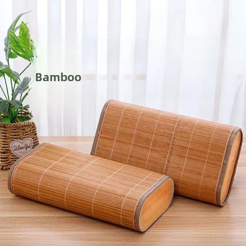 

Summer Cooling Bamboo Woven Hollow Core Pillow Pair Home Use Adult Rectangular Fibre Pillow for Improved Sleep Office Use