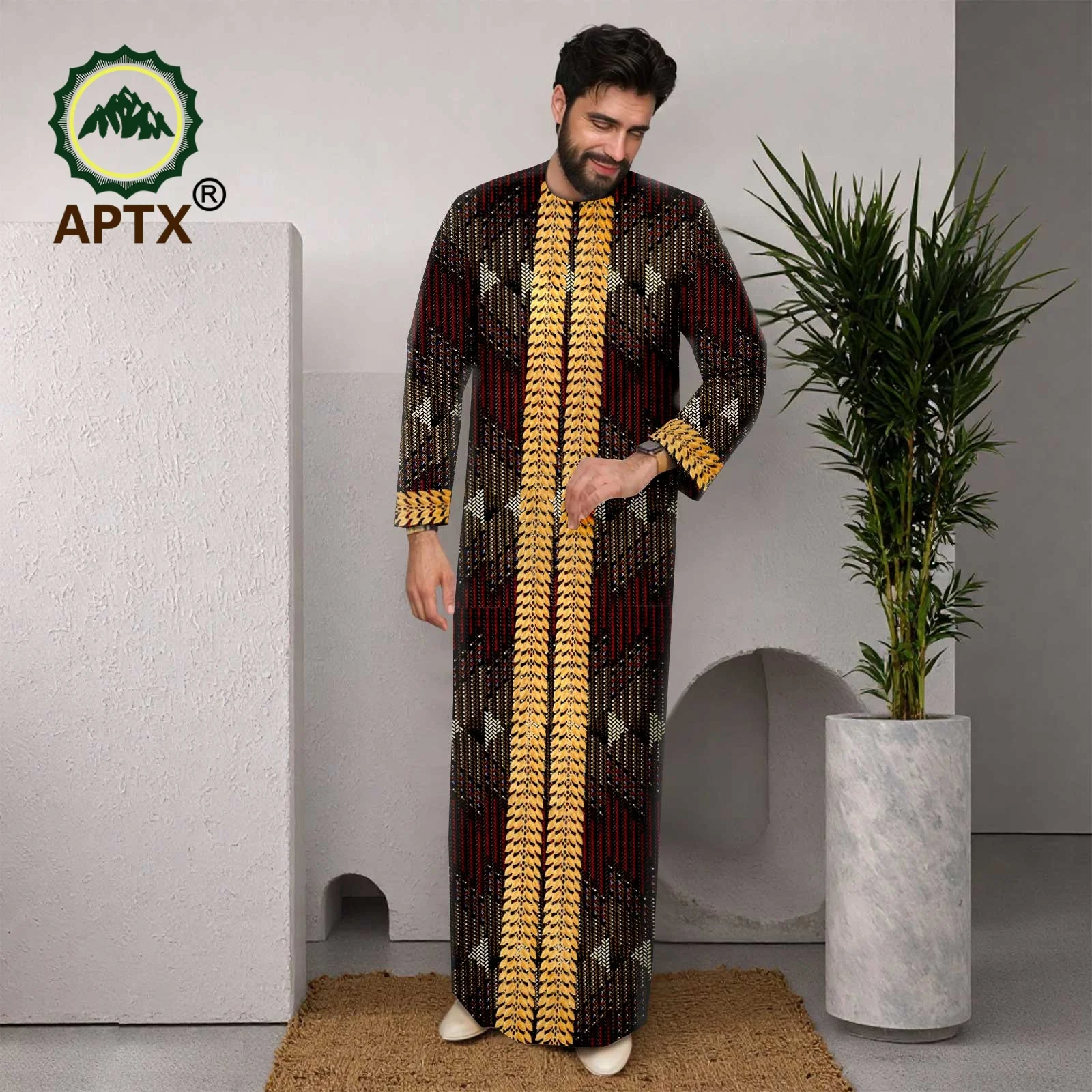 APTX Muslim Men Robe Abaya Long Sleeve Embroidery Festival Set Casual Men 3-Pcs Suit Abaya Middle East Arab Clothes 2514012