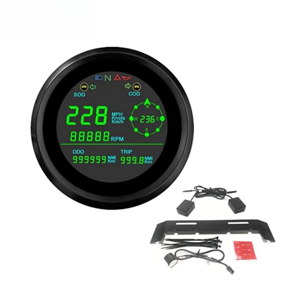 ELING 85mm(3 3/8'') Speedometer 0-299km/h Knots MPH Odometer With 0-19999RPM Tachometer for Car Boat RV Motorcycle With BSD 3