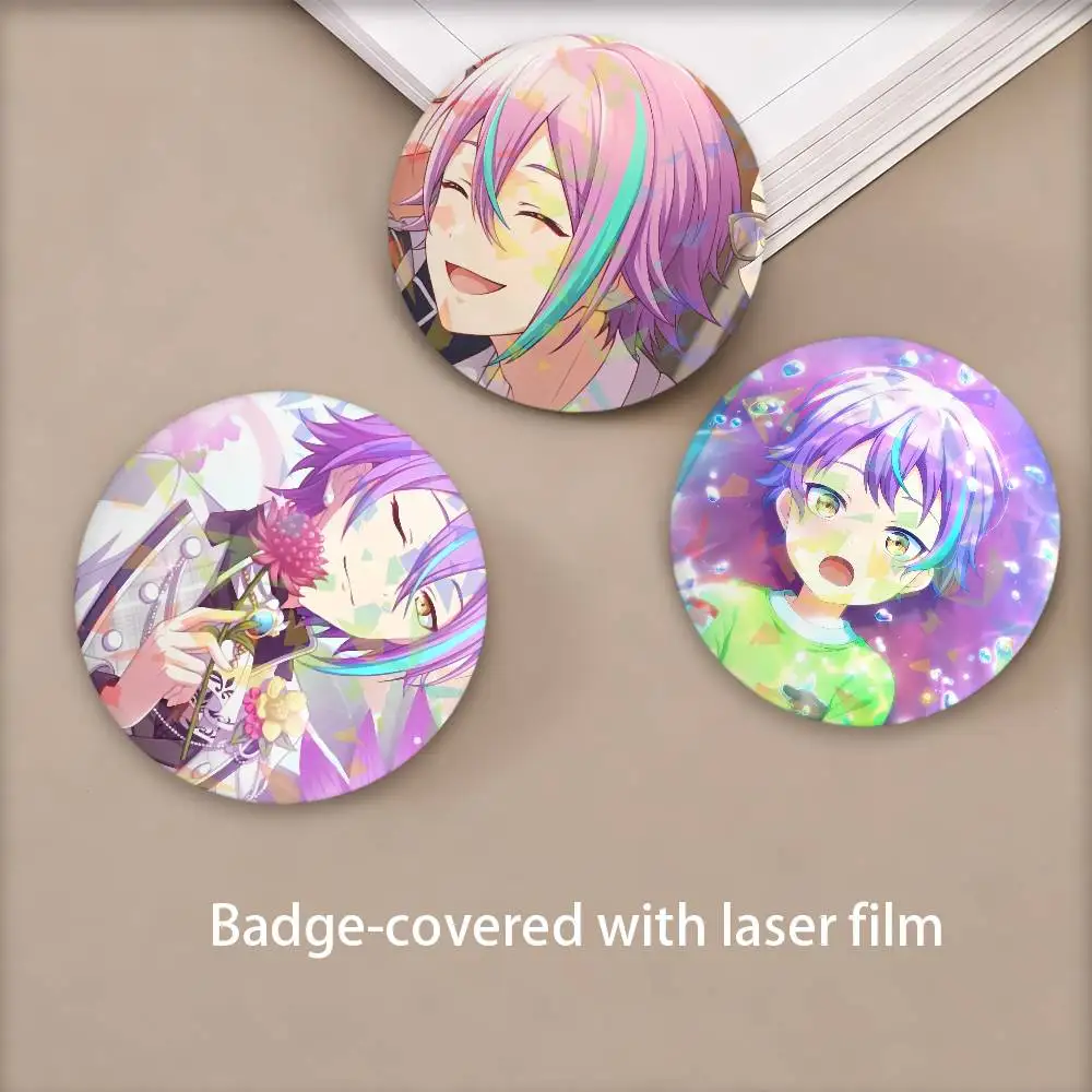 أنيمي Kamishiro روي شارات مستديرة رائعة شارة دبابيس دبابيس الإبداعية للملابس الليزر قبعة ظهره هدية الملحقات