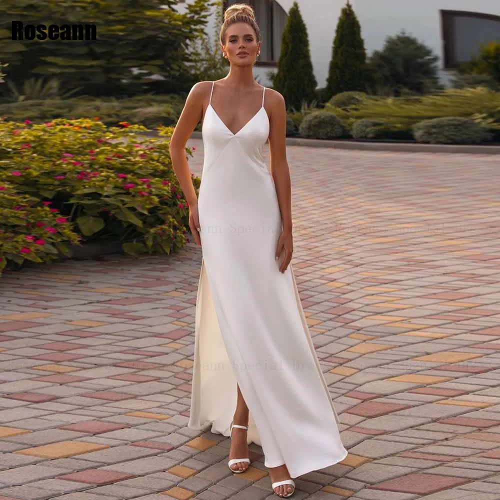 Ivory Retro A-line Wedding Dress Spaghetti Strap 2024 New Design Sleeveless Open Back Bride Dresses Floor Length robe de mariée