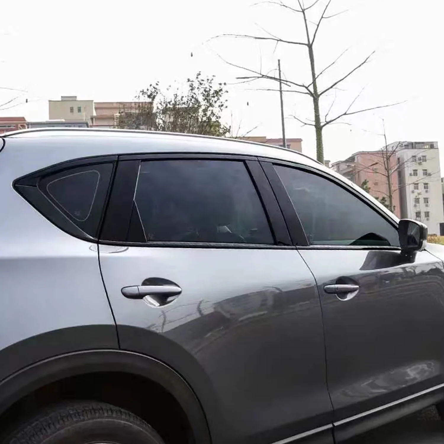 

For Mazda CX-5 CX5 2018-2024 ABS Glossy Black Car Exterior Side Door Window Stripe Molding Trim 12pcs