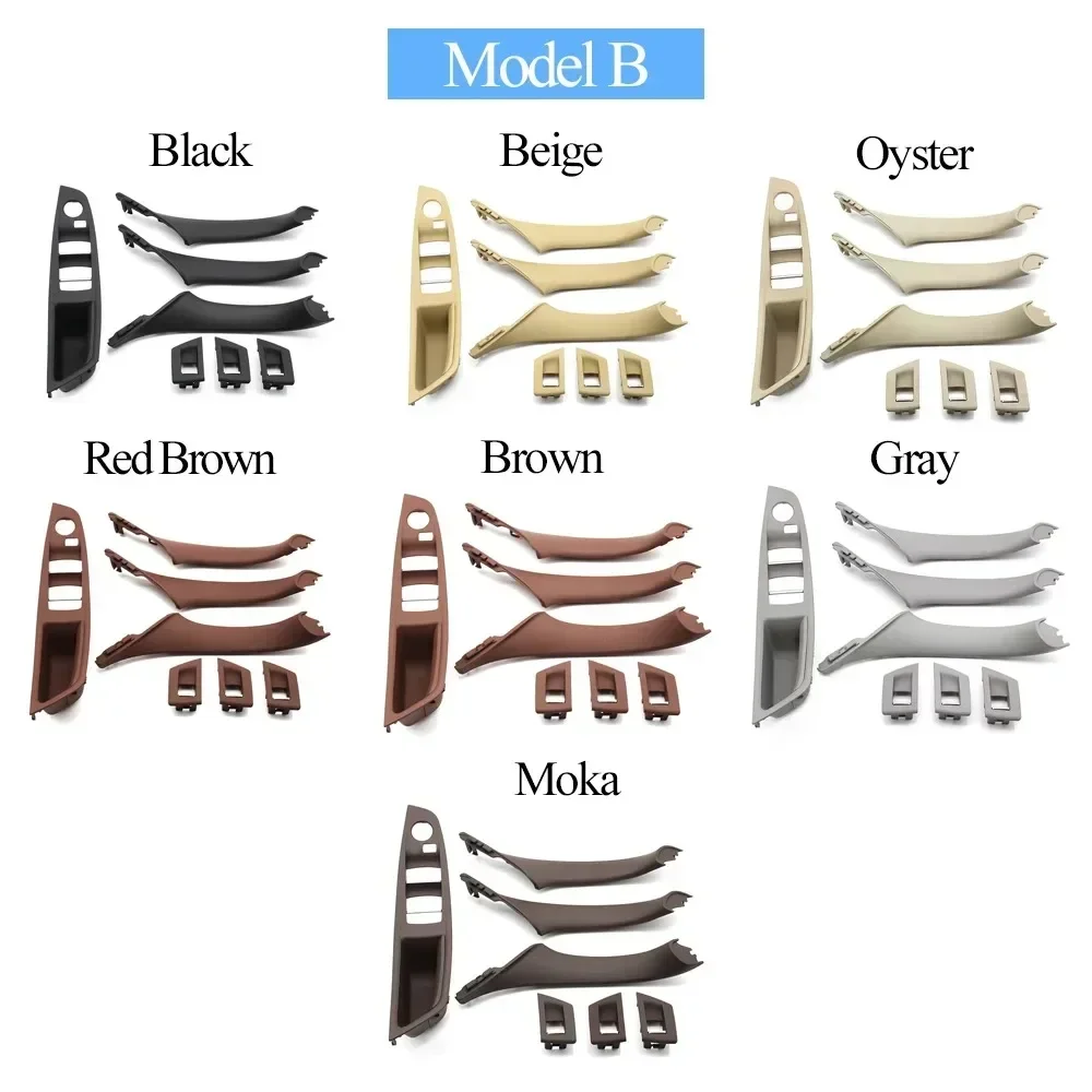 

LHD Black Carbon Fiber Car Armrest Switch Panel Door Pull Handle Cover Trim For BMW 5 Series F10 F11 520 523 525 528 530 535