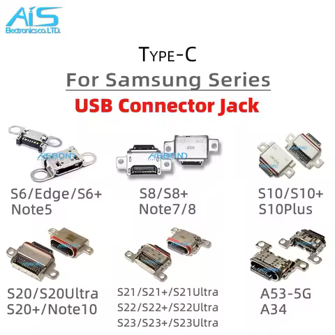 10Pcs Charger USB Charging Port Dock Connector Socket For Samsung S23 S22 S21 Ultra S20 FE S8 S9 S10 S6 Plus A53 5G A34 A52 A72