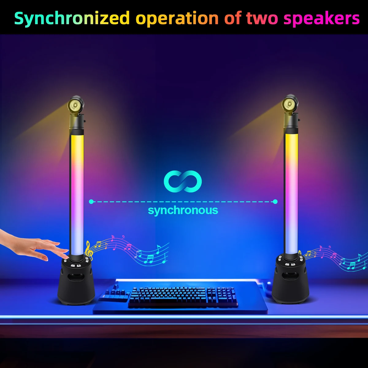 Bluetooth Sound Atmosphere Light E-sports Rhythm Desktop Light Intelligent Music Atmosphere Light With Rotatable Lamp Head