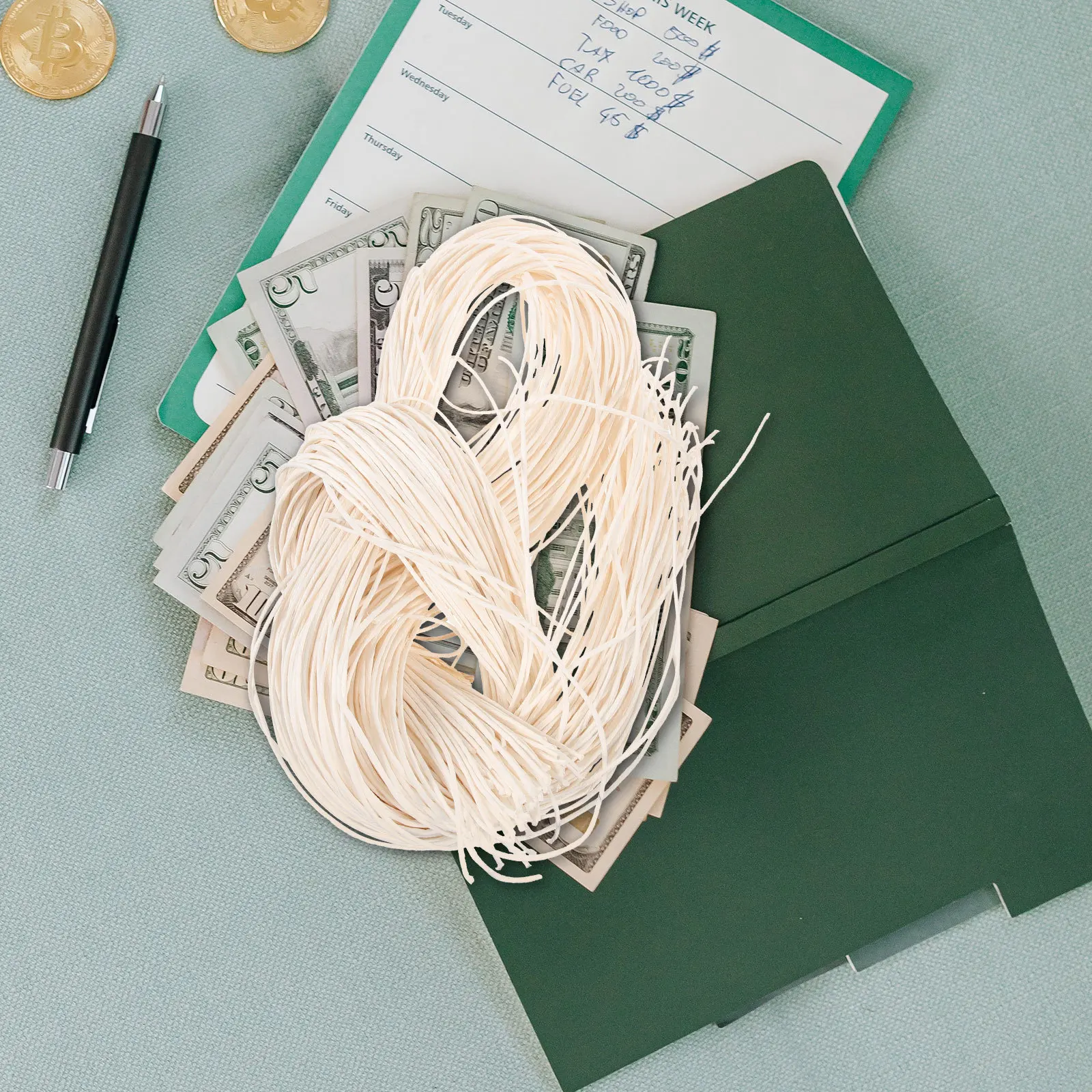 100pcs Cotton Paper Currency Straps Lightweight Money Cash Ropes For Bank Supermarket Use Money Paper Ropes For Cash