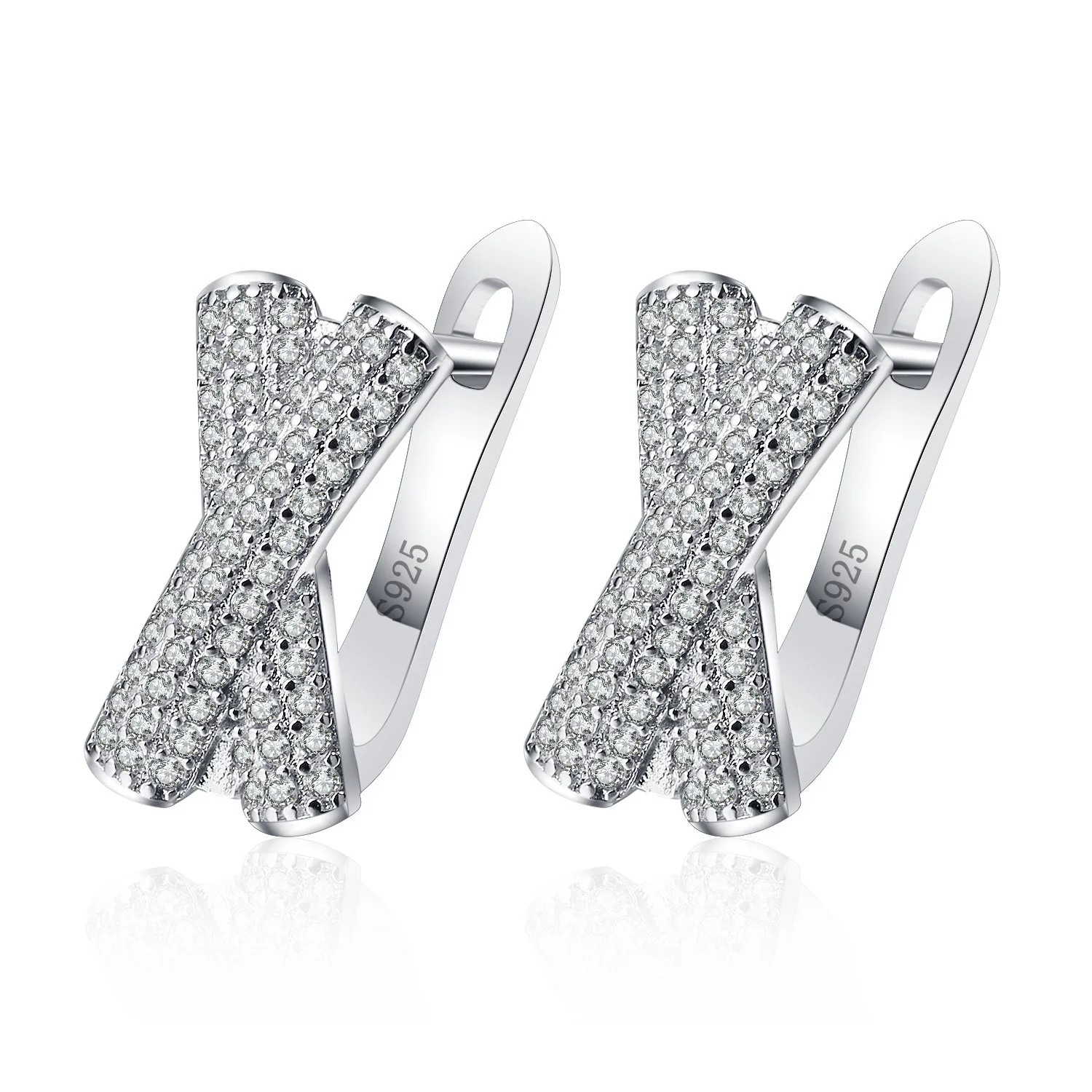 Neue 925 Sterling Silber Ohrringe mit Moissanit, Wunderschöne Mode für Damen, Hochzeitsschmuck, Klassische Damenaccessoires, Geschenke für Partys