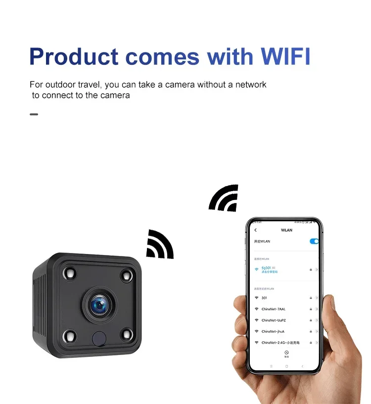Minicámara Wifi para ver con móvil, microcámara Ultra pequeña de alta calidad, Full Hd, 1080p, cámara en miniatura deportiva portátil