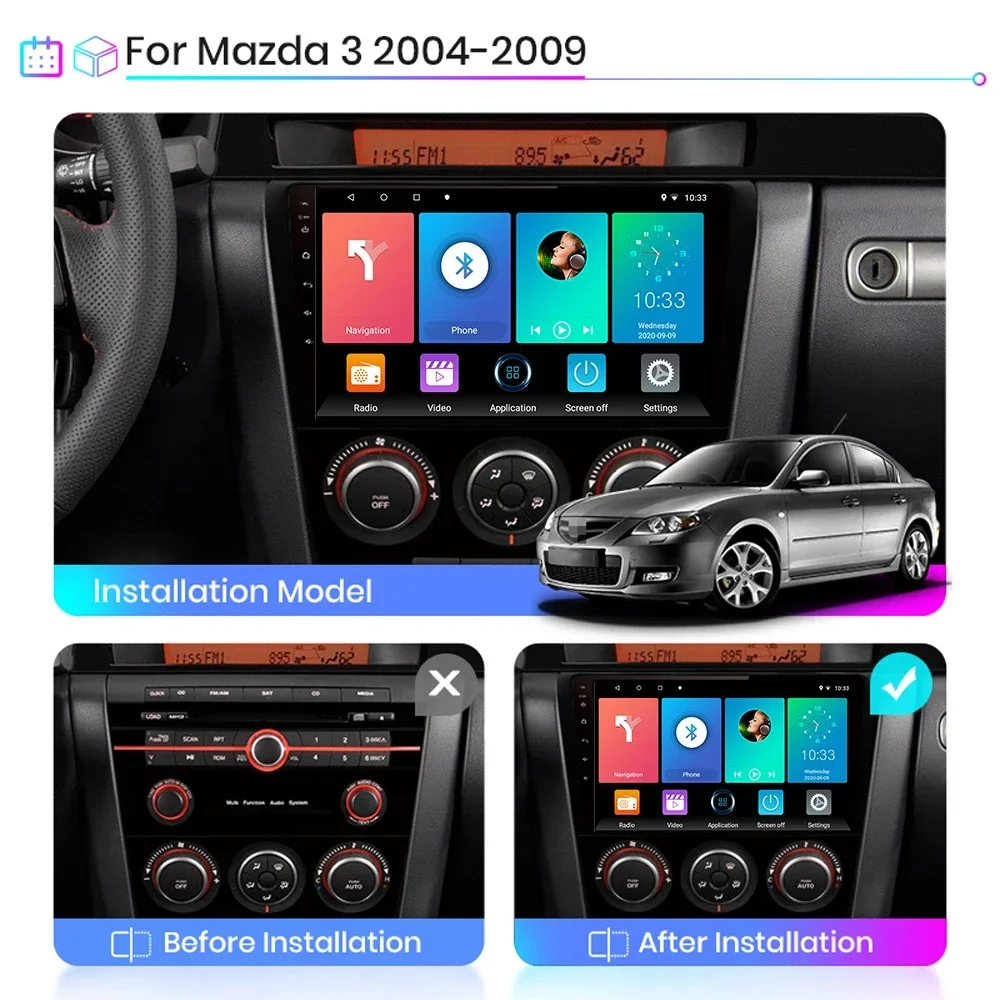Car Radio Android for Mazda 3 2003-2009 Multimedia Carplay Wireless Player 2Din Car Stereo Autoradio Head Unit Navigation GPS