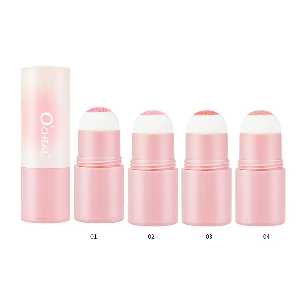 Stick di fard per guance impermeabile con testa di spugna per illuminare il viso Contouring Girly Blush Stick con testa di spugna coreano Mak E4S0