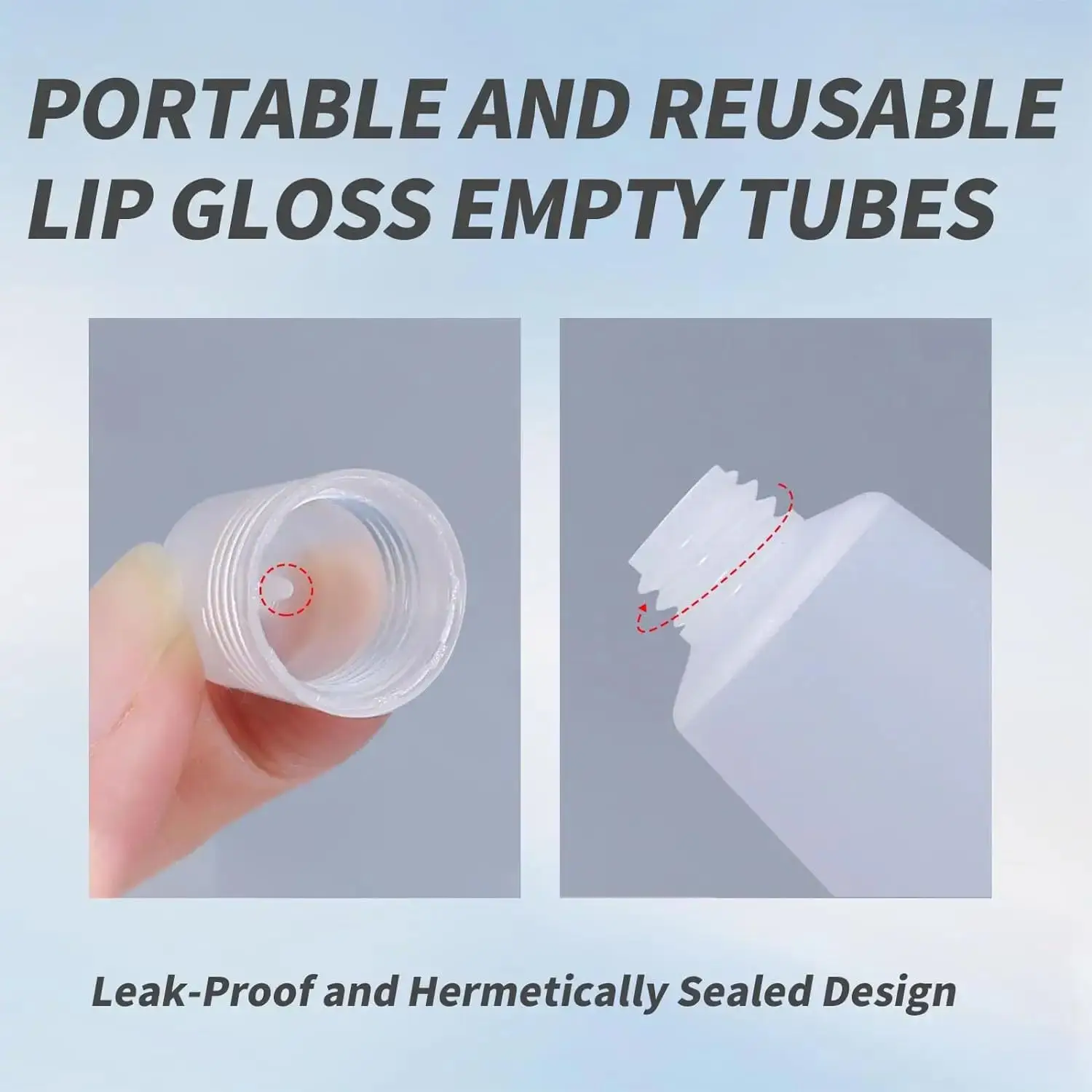 5ml/10ml Empty Lip Gloss Tubes Clear Lip Balm Tubes with 20ml Syringes Refillable Squeeze Lip Balm Containers DIY Lip Gloss view 3