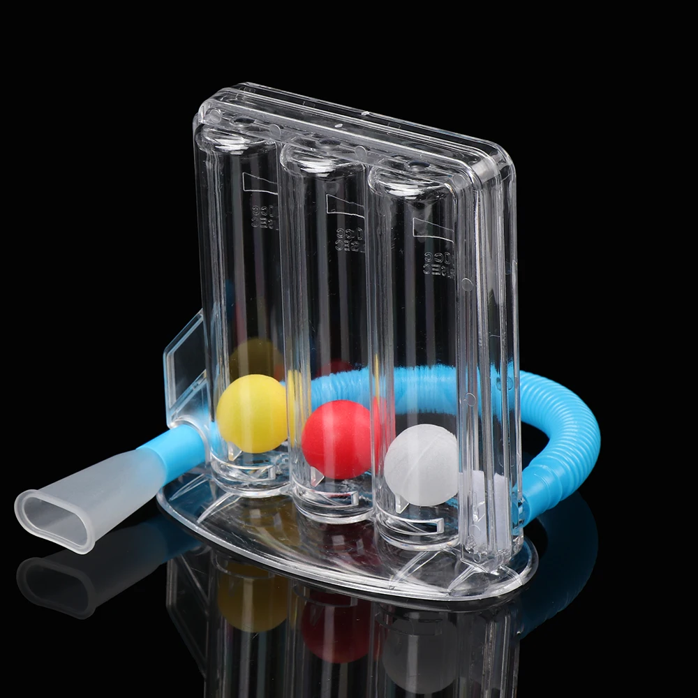Entrenador de Respiración de 3 Bolas, Entrenador para Mejorar la Función Pulmonar, Espirómetro Respiratorio, Sistema de Medición de Ejercicios de Respiración